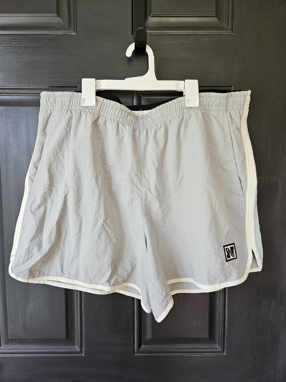 Nike Light Gray Athletic Shorts with White Trim